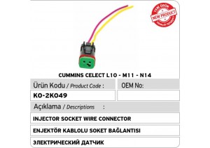3066738 Cummins Celect L10 - M11 - N14 Enjektör Kablolu Bağlantı Soketi